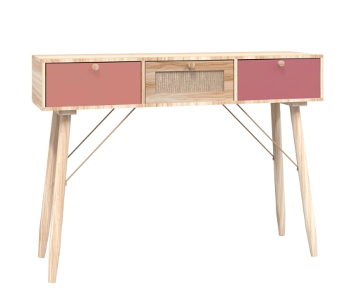 vidaXL Mesa consola con cajones madera contrachapada 105x30x75 cm