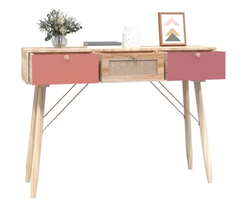 vidaXL Mesa consola con cajones madera contrachapada 105x30x75 cm