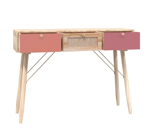 vidaXL Mesa consola con cajones madera contrachapada 105x30x75 cm