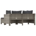 Set de muebles de jardín 3 pzas y cojines ratán sintético gris