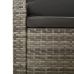 Set de muebles de jardín 3 pzas y cojines ratán sintético gris