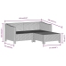 Set de muebles de jardín 3 pzas y cojines ratán sintético gris