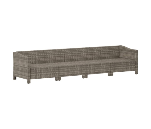 Set de muebles de jardín 4 pzas y cojines ratán sintético gris