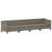 Set de muebles de jardín 4 pzas y cojines ratán sintético gris