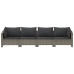 Set de muebles de jardín 4 pzas y cojines ratán sintético gris