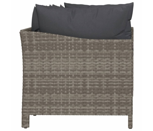 Set de muebles de jardín 4 pzas y cojines ratán sintético gris