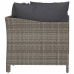 Set de muebles de jardín 4 pzas y cojines ratán sintético gris