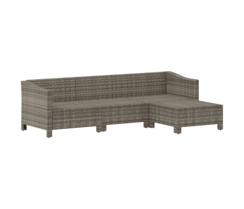 Set de muebles de jardín 4 pzas y cojines ratán sintético gris