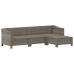 Set de muebles de jardín 4 pzas y cojines ratán sintético gris