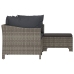 Set de muebles de jardín 4 pzas y cojines ratán sintético gris