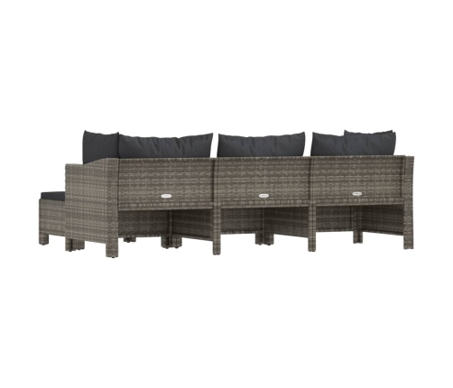 Set de muebles de jardín 4 pzas y cojines ratán sintético gris