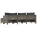 Set de muebles de jardín 4 pzas y cojines ratán sintético gris