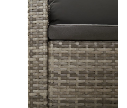 Set de muebles de jardín 4 pzas y cojines ratán sintético gris