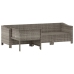 Set de muebles de jardín 4 pzas y cojines ratán sintético gris