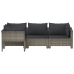 Set de muebles de jardín 4 pzas y cojines ratán sintético gris