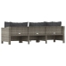 Set de muebles de jardín 4 pzas y cojines ratán sintético gris