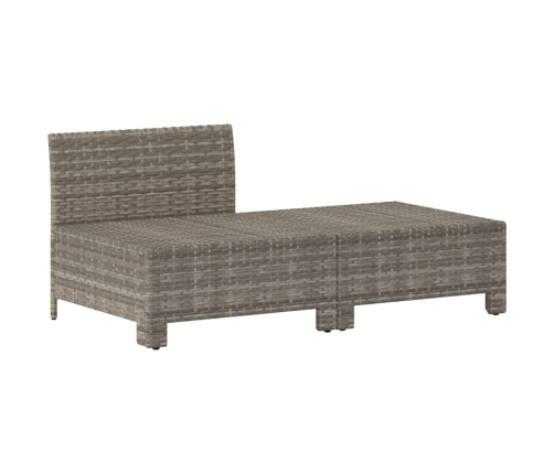 Set de muebles de jardín 2 pzas cojines ratán sintético gris