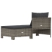Set de muebles de jardín 2 pzas cojines ratán sintético gris