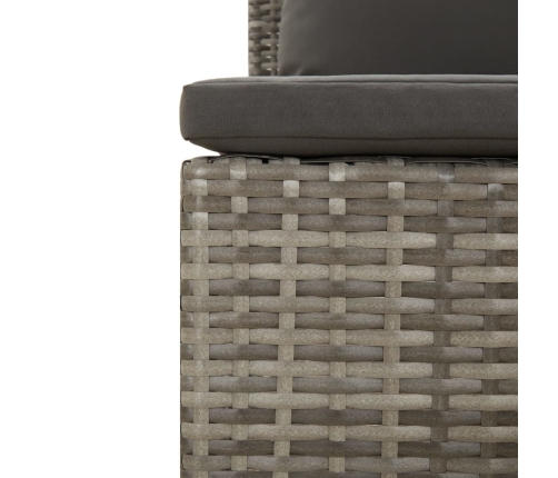 Set de muebles de jardín 2 pzas cojines ratán sintético gris
