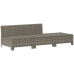 Set de muebles de jardín 3 pzas y cojines ratán sintético gris
