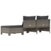 Set de muebles de jardín 3 pzas y cojines ratán sintético gris