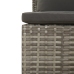 Set de muebles de jardín 3 pzas y cojines ratán sintético gris