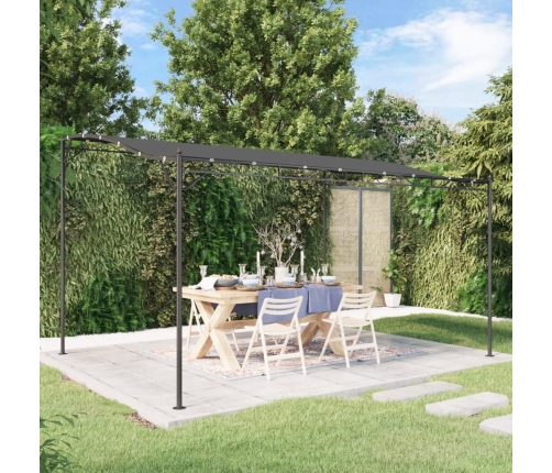 Toldo acero y tela gris antracita 4x3 m 180 g/m²