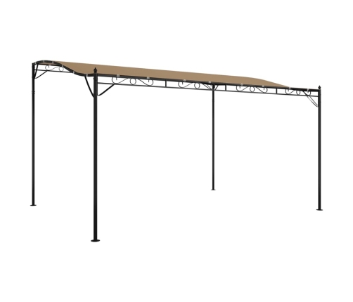 Toldo acero y tela gris taupe 4x3 m 180 g/m²