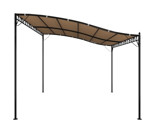 Toldo acero y tela gris taupe 4x3 m 180 g/m²