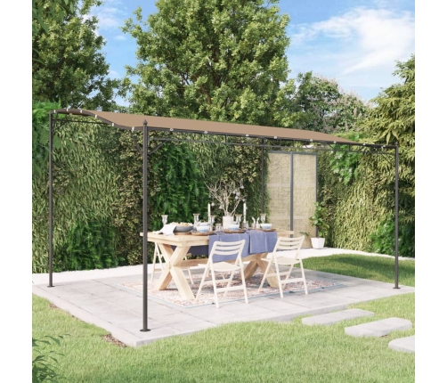 Toldo acero y tela gris taupe 4x3 m 180 g/m²