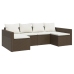 Set muebles de jardín 2 piezas y cojines ratán sintético marrón