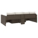 Set muebles de jardín 2 piezas y cojines ratán sintético marrón