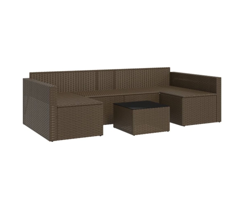 Set muebles de jardín 2 piezas y cojines ratán sintético marrón