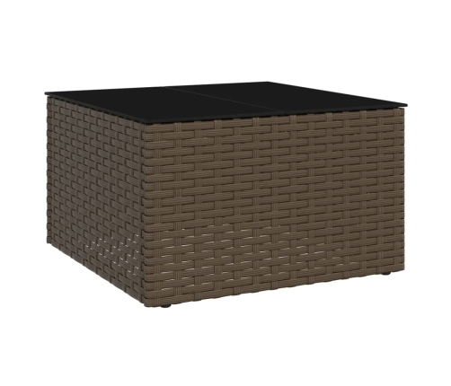 Set muebles de jardín 2 piezas y cojines ratán sintético marrón