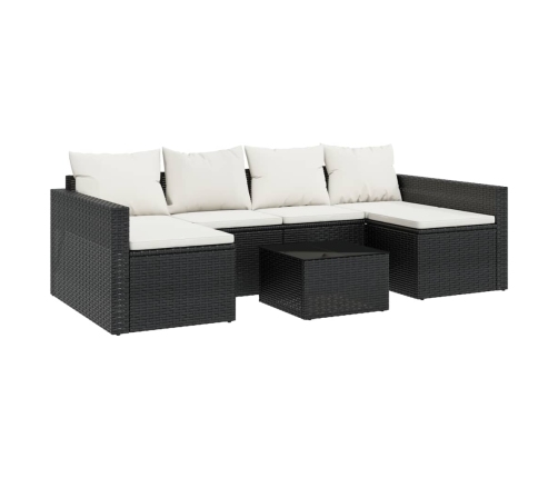 Set de muebles de jardín 2 pzas y cojines ratán sintético negro