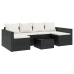 Set de muebles de jardín 2 pzas y cojines ratán sintético negro