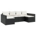 Set de muebles de jardín 2 pzas y cojines ratán sintético negro