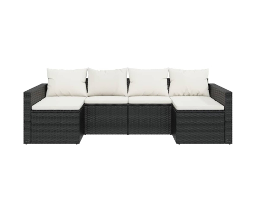 Set de muebles de jardín 2 pzas y cojines ratán sintético negro