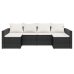 Set de muebles de jardín 2 pzas y cojines ratán sintético negro