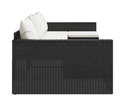 Set de muebles de jardín 2 pzas y cojines ratán sintético negro