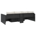 Set de muebles de jardín 2 pzas y cojines ratán sintético negro