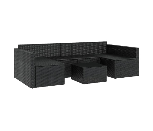 Set de muebles de jardín 2 pzas y cojines ratán sintético negro