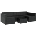 Set de muebles de jardín 2 pzas y cojines ratán sintético negro