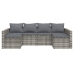 Set de muebles de jardín 2 pzas cojines ratán sintético gris