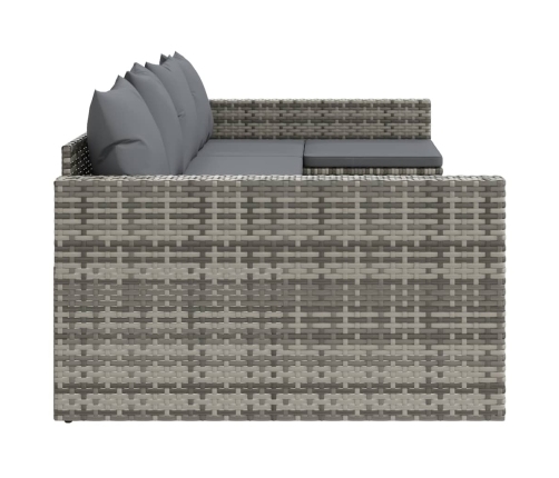 Set de muebles de jardín 2 pzas cojines ratán sintético gris