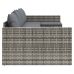 Set de muebles de jardín 2 pzas cojines ratán sintético gris