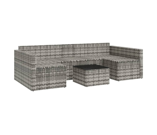 Set de muebles de jardín 2 pzas cojines ratán sintético gris