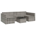 Set de muebles de jardín 2 pzas cojines ratán sintético gris