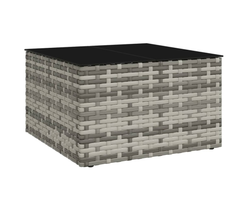 Set de muebles de jardín 2 pzas cojines ratán sintético gris