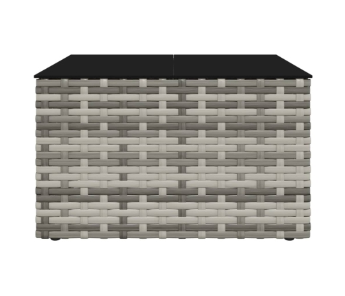 Set de muebles de jardín 2 pzas cojines ratán sintético gris